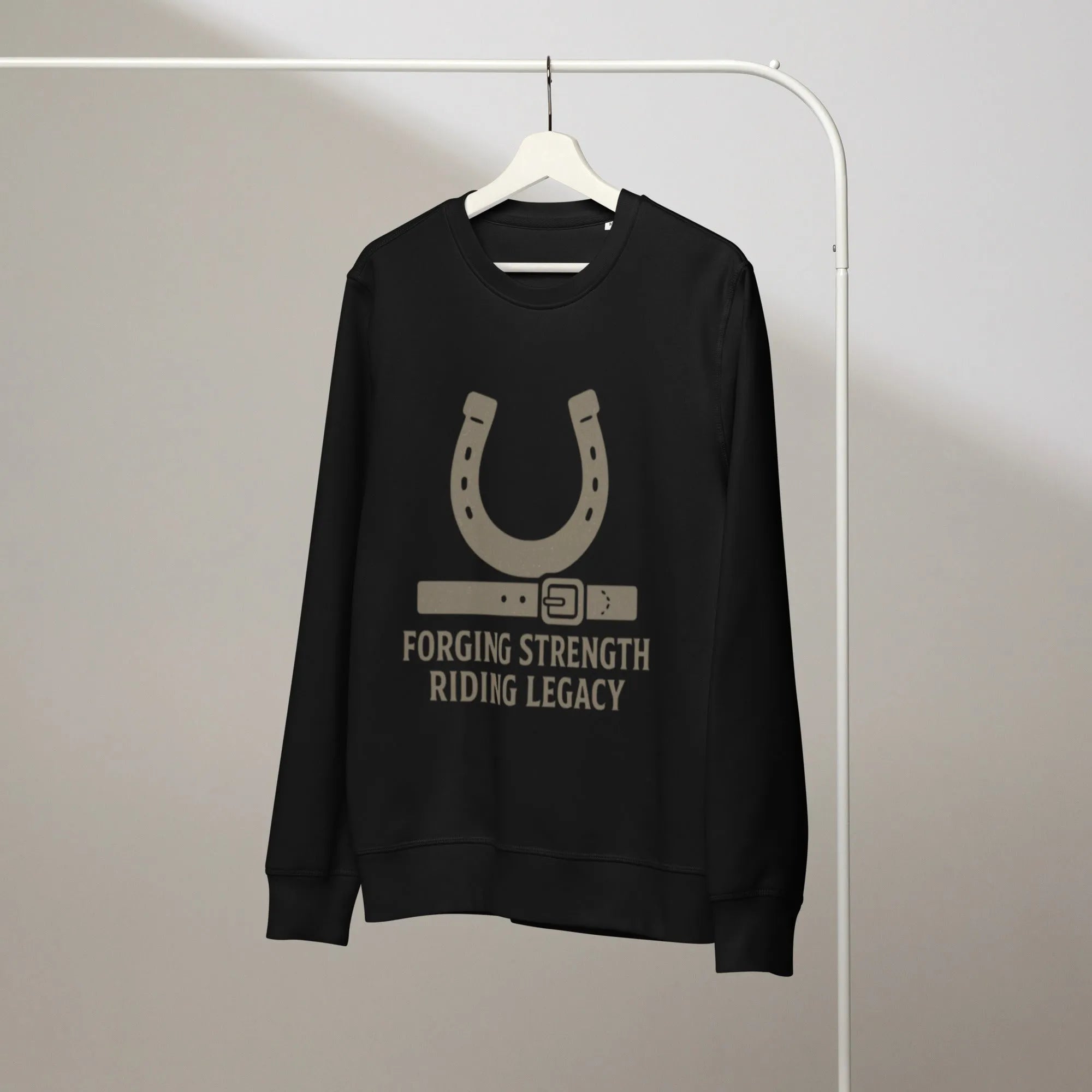 "Forging Strength" Organic Sweatshirt | Cowboy Renaissance Collection - Sustainable Organic Design | Detailed Alternative View
