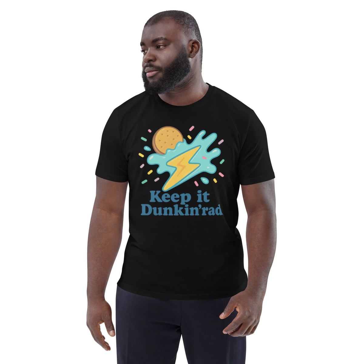 "Keep It Dunkin Rad" Organic Cotton T-Shirt – Unisex Retro Graphic Tee - Sustainable Organic Design | Primary Mockup Front View