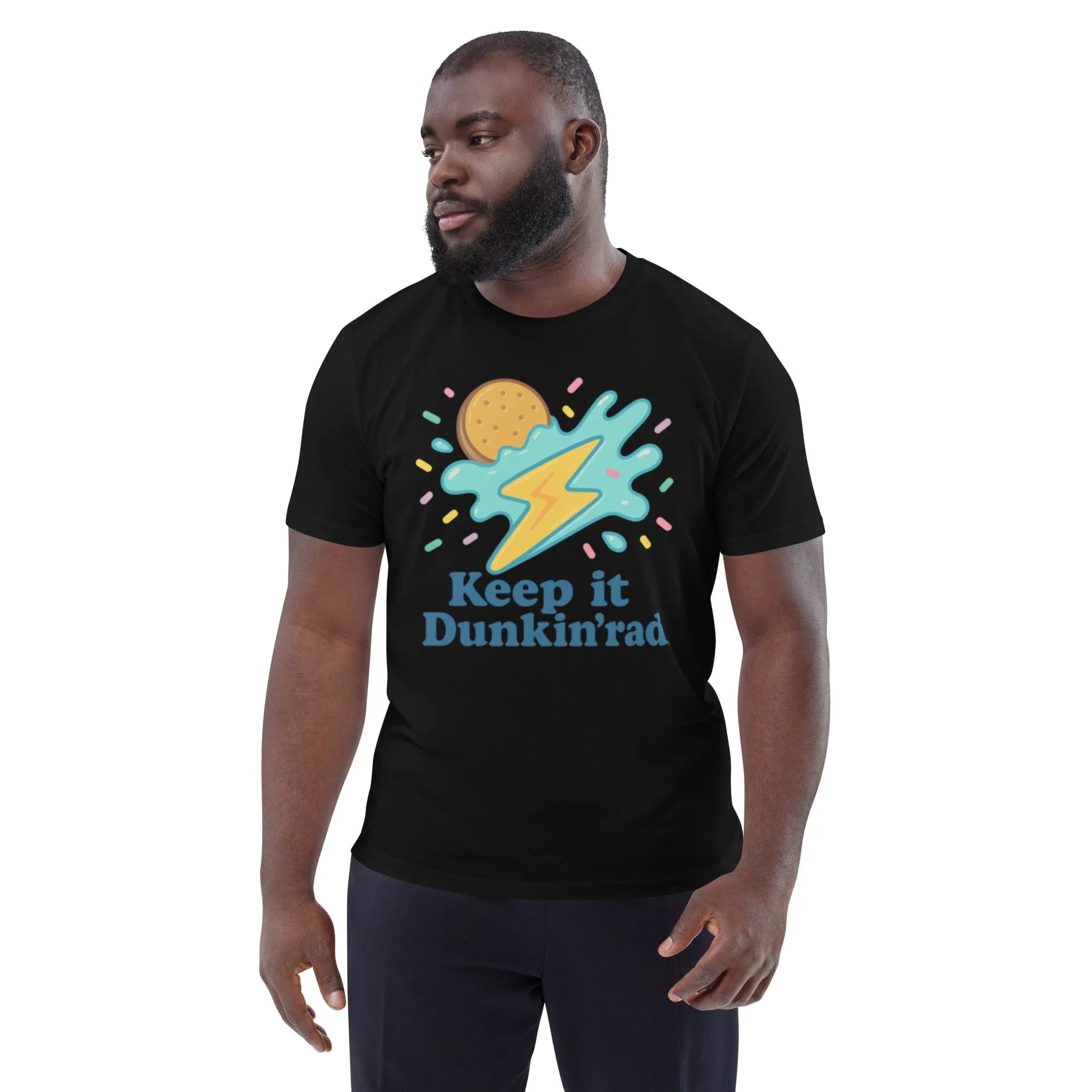 "Keep It Dunkin Rad" Organic Cotton T-Shirt – Unisex Retro Graphic Tee - Sustainable Organic Design | Primary Mockup Front View