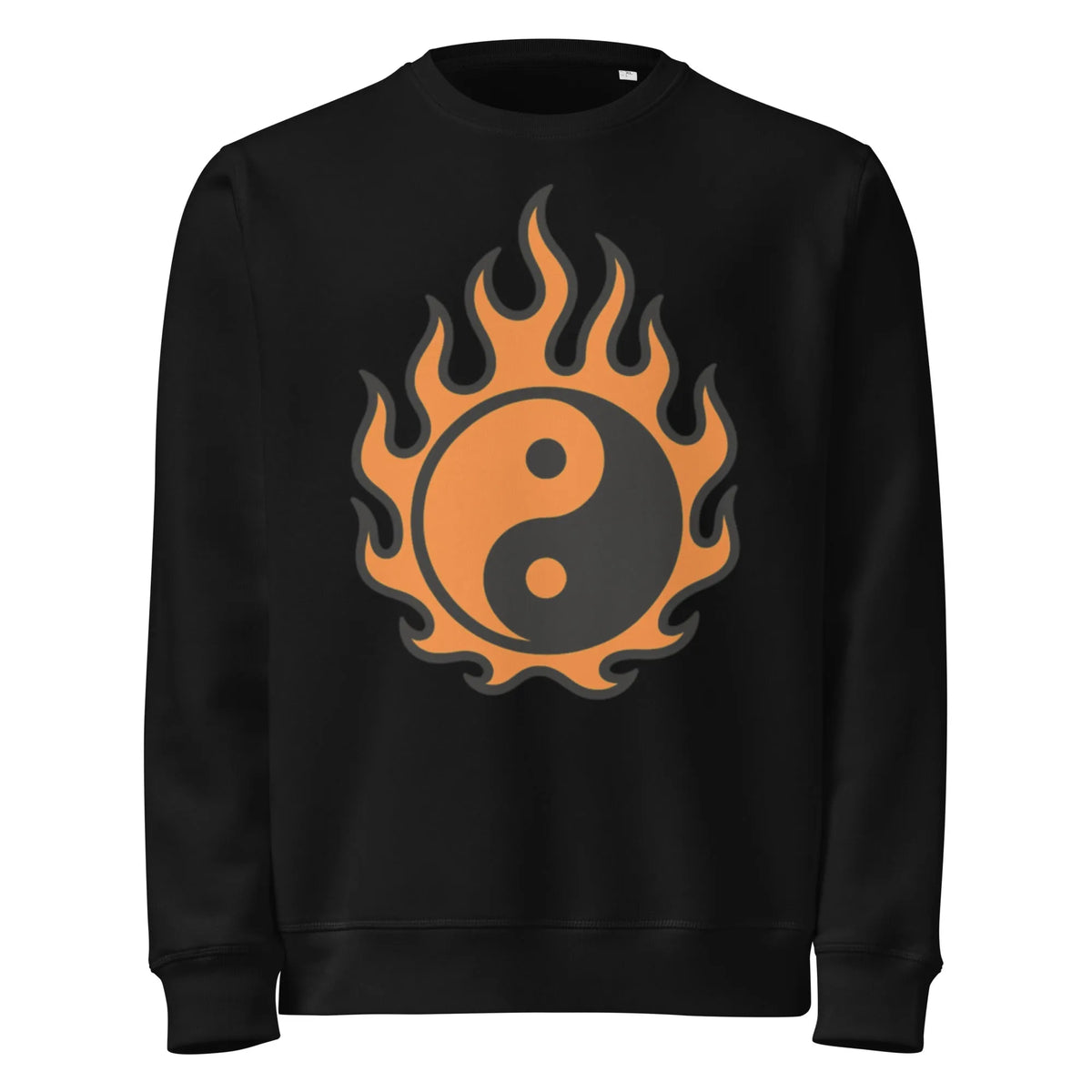 Fire & Flow Yin-Yang Sweatshirt – Burn Bright, Stay Balanced - Sustainable Organic Design | Detailed Alternative View
