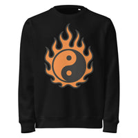 Fire & Flow Yin-Yang Sweatshirt – Burn Bright, Stay Balanced - Sustainable Organic Design | Detailed Alternative View