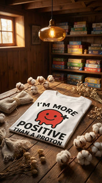 The Proton Tee - GOTS Certification Hero in Cozy Game Den - 90s Retro Sustainable