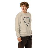 Barbed Wire Heart Organic Sweatshirt - Sustainable Organic Design | Primary Mockup Front View