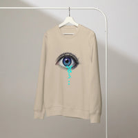 Digital Glitch Eye Organic Sweatshirt | Cyberpunk Gamer Edition - Sustainable Organic Design | Detailed Alternative View