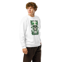 Verdant Skull Organic Sweatshirt – Sustainable Gamer Streetwear - Sustainable Organic Design | Primary Mockup Front View