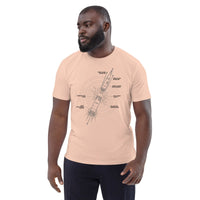 Saturn V Rocket Blueprint Tee | Sustainably Crafted for Innovators - Sustainable Organic Design | Detailed Alternative View