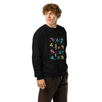 Retro Pop Geometry Sweatshirt – For the Color-Charged Days - Sustainable Organic Design | Primary Mockup Front View