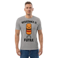 Resistance Is Futile Tee | Sustainable Organic Cotton Science T-Shirt - Sustainable Organic Design | Primary Mockup Front View