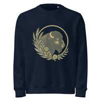 Buffalo Crest Organic Crewneck | Western Renaissance Collection - Sustainable Organic Design | Detailed Alternative View