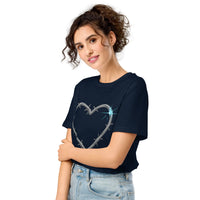 Barbed Wire Heart Organic Cotton Tee | Cowboy Renaissance - Sustainable Organic Design | Detailed Alternative View