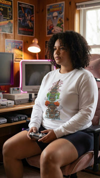 Steampunk Seasons Tower Organic Sweatshirt | Sustainable Fantasy Gamer Wear