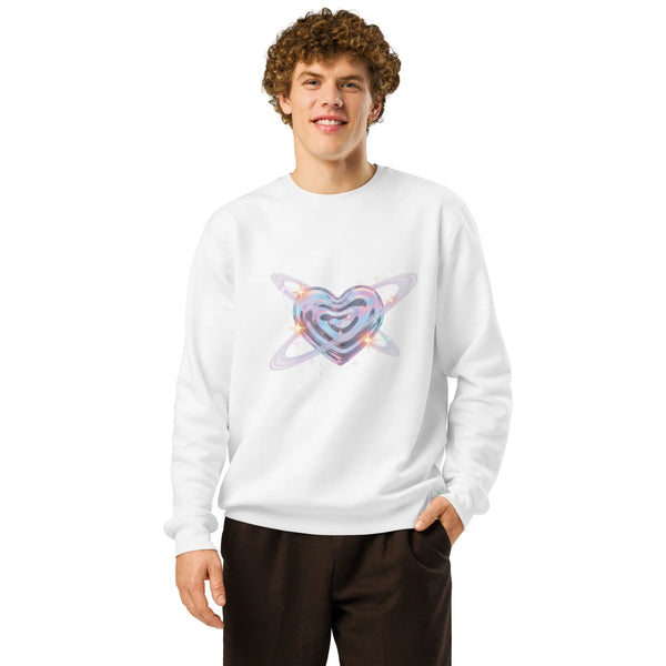 Y2K Chrome Heart Organic Sweatshirt | Sustainable Retro Graphic Crewneck - Sustainable Organic Design | Primary Mockup Front View