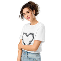 Heart of Barbed Wire Organic Cotton T-Shirt - Sustainable Organic Design | Primary Mockup Front View