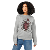 Barbed Heart Organic Sweatshirt | Western Gothic & Cowboy Renaissance - Sustainable Organic Design | Detailed Alternative View
