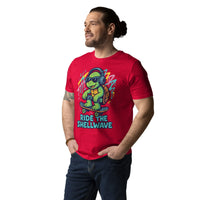 Ride the Shellwave – GOTS Organic Cotton Graphic Tee - Sustainable Organic Design | Primary Mockup Front View