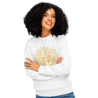 Sunburst Cactus Organic Crewneck | Cowboy Renaissance Collection - Sustainable Organic Design | Primary Mockup Front View