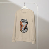 Crushed Can Organic Sweatshirt – Retro Pop Edition - Sustainable Organic Design | Primary Mockup Front View