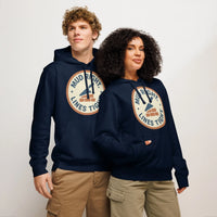 Mud Right Lines Tight | Masonry Precision Unisex Organic Hoodie - Sustainable Organic Design | Detailed Alternative View