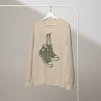 Classic Kicks Organic Sweatshirt – Retro Streetwear Revival - Sustainable Organic Design | Detailed Alternative View
