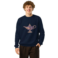 Arcane Wish Lamp Organic Sweatshirt | Sustainable Gamer Streetwear - Sustainable Organic Design | Detailed Alternative View