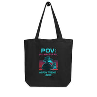 Plague Doctor VHS Retro Tote Bag | GOTS-Certified Organic Cotton - Sustainable Organic Design | Detailed Alternative View