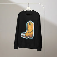Organic Cowboy Boot Sweatshirt – Western Renaissance Collection - Sustainable Organic Design | Detailed Alternative View