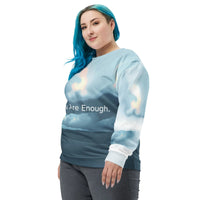 You Are Enough Recycled Sweatshirt – Verified Sustainable Streetwear - Sustainable Organic Design | Detailed Alternative View