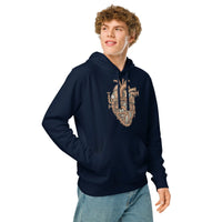 Steampunk Mechanical Heart Organic Hoodie | Sustainable Industrial Gear - Sustainable Organic Design | Detailed Alternative View