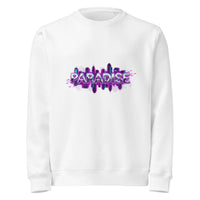 Paradise Glitch Synthwave Organic Sweatshirt - Sustainable Organic Design | Primary Mockup Front View
