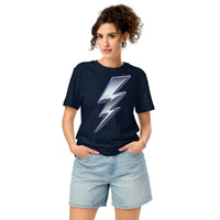 Chrome Lightning Bolt Organic Tee - Sustainable Organic Design | Primary Mockup Front View