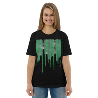 Code Drip Organic Cotton Tee | Minimalist Neo-Noir Design - Sustainable Organic Design | Primary Mockup Front View