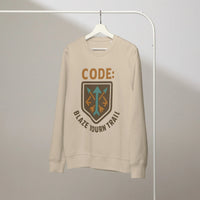 Code Blaze Your Trail | Organic Western Crewneck - Sustainable Organic Design | Detailed Alternative View
