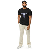 Chromatic Longhorn Skull Organic Tee - Cowboy Renaissance - Sustainable Organic Design | Primary Flat-lay Front View