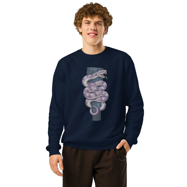 Purple Viper Organic Sweatshirt | Cowboy Renaissance - Sustainable Organic Design | Detailed Alternative View