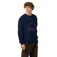 Neon Range Bison Organic Sweatshirt | Cowboy Renaissance Collection - Sustainable Organic Design | Detailed Alternative View