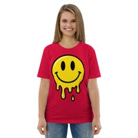 The Melt Tee | Sustainable Dripping Smiley Graphic Tee - Sustainable Organic Design | Primary Mockup Front View