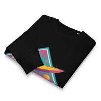 Retro Speedboat Organic Sweatshirt | 80s Synthwave & Vaporwave - Sustainable Organic Design | Detailed Alternative View