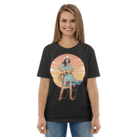 California Cowgirl Chic Organic Cotton T-Shirt - Design Delight Studio