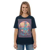 California Cowgirl Chic Organic Cotton T-Shirt – Vintage Western Rodeo Tee - Design Delight Studio