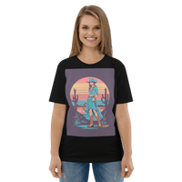 California Cowgirl Chic Organic Cotton T-Shirt – Vintage Western Rodeo Tee - Design Delight Studio