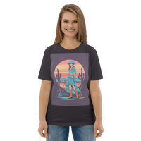 California Cowgirl Chic Organic Cotton T-Shirt – Vintage Western Rodeo Tee - Design Delight Studio