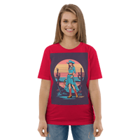 California Cowgirl Chic Organic Cotton T-Shirt – Vintage Western Rodeo Tee - Design Delight Studio