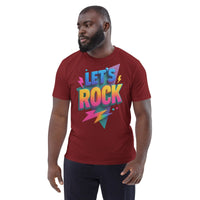 Let's Rock Neon 3D Tee – 100% Organic Cotton - Sustainable Organic Design | Primary Mockup Front View