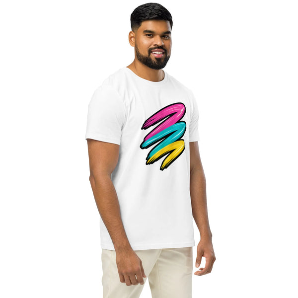Vibrant Neon Brushstroke Organic Tee | Retro 90s & Y2K Aesthetic - Sustainable Organic Design | Primary Mockup Front View