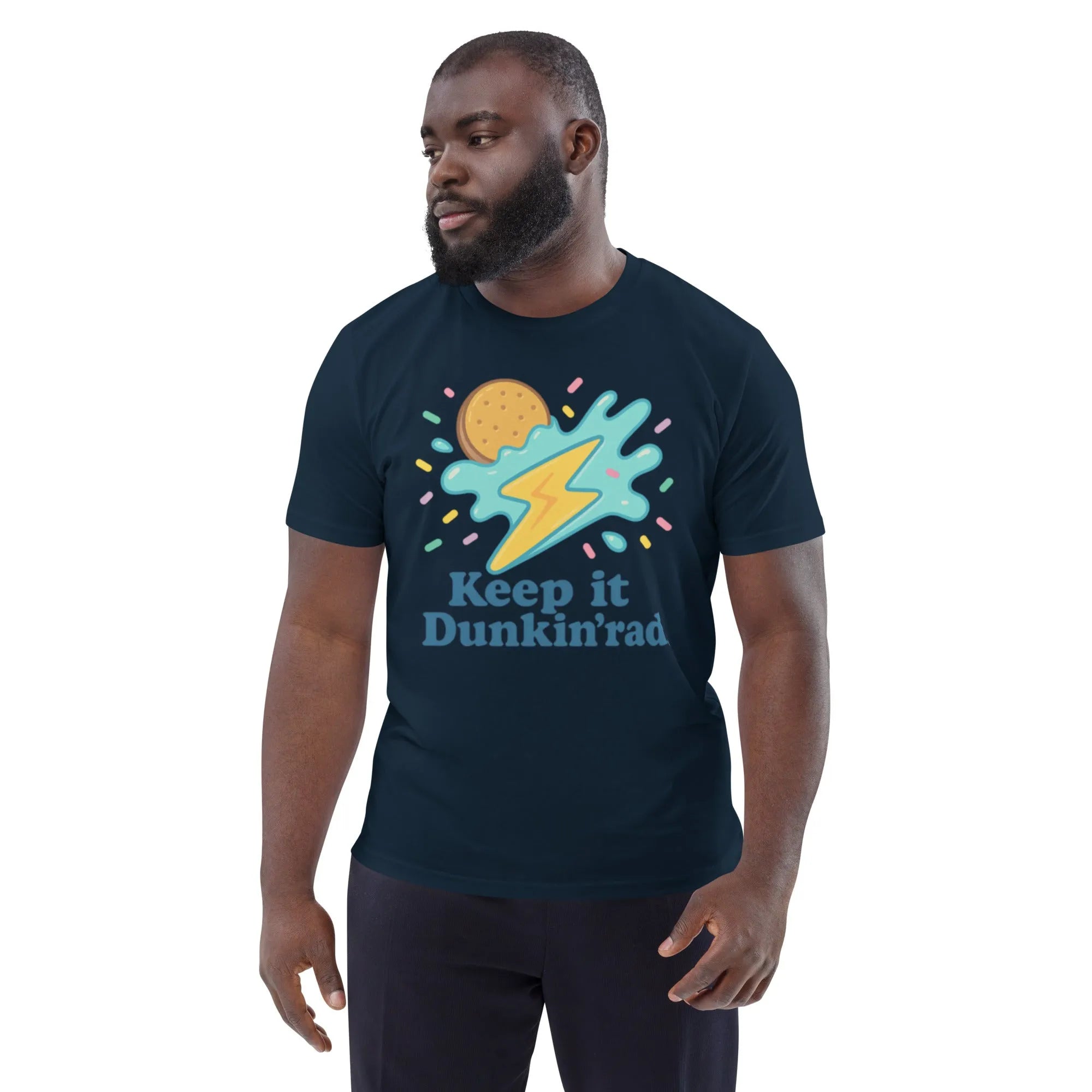 "Keep It Dunkin Rad" Organic Cotton T-Shirt – Unisex Retro Graphic Tee - Sustainable Organic Design | Detailed Alternative View