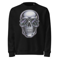 Organic Cotton Pixel Skull Sweatshirt – GOTS & Vegan Certified - Sustainable Organic Design | Detailed Alternative View