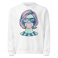 Vaporwave Bubblegum Organic Sweatshirt - Retro Y2K Graphic Crewneck - Sustainable Organic Design | Primary Mockup Front View