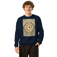 Golden Relic Organic Gamer Sweatshirt – Celestial Artifact Edition - Sustainable Organic Design | Detailed Alternative View
