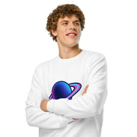 Organic Cotton Space Planet Crewneck Sweatshirt – GOTS & Vegan Certified - Sustainable Organic Design | Detailed Alternative View