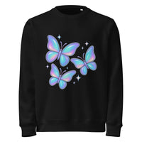 Iridescent Butterfly Sweatshirt – Soft Glow for Dreamy Souls - Sustainable Organic Design | Detailed Alternative View
